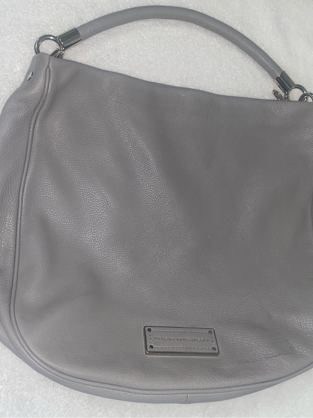 Marc by Marc Jacobs Pebbled Gray Leather Hobo